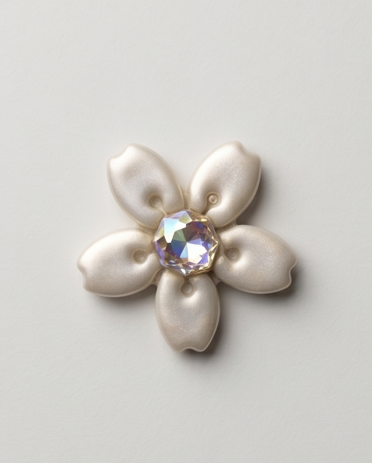 Broche, fleur, cristaux