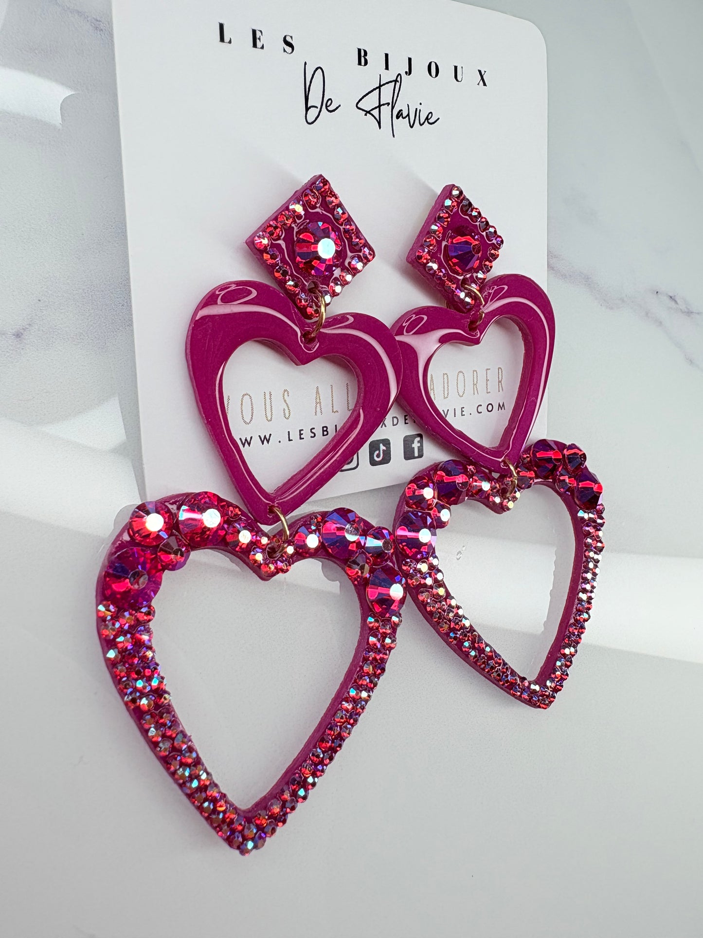 Boucle d’oreille JADE Fushia