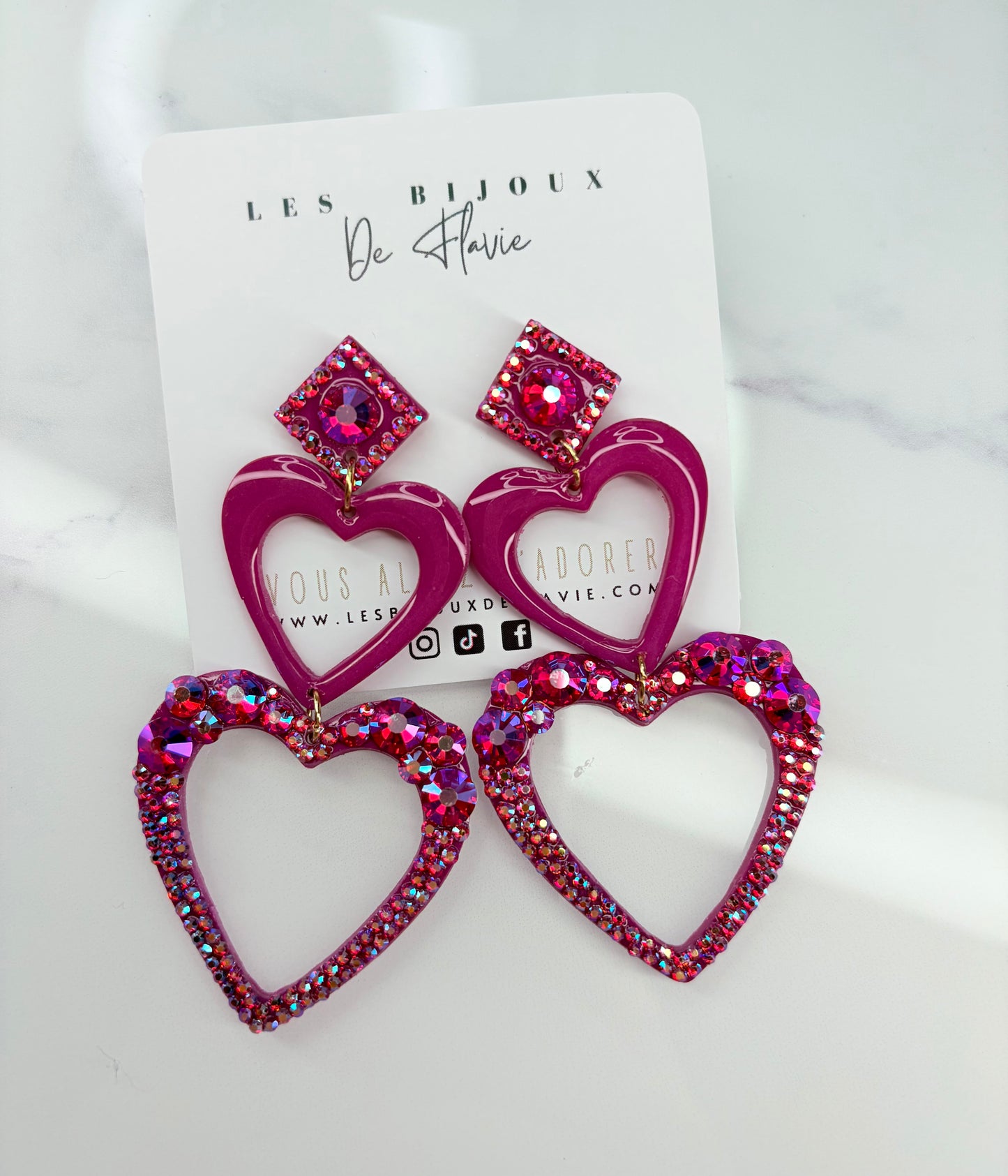 Boucle d’oreille JADE Fushia