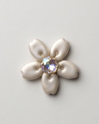 Broche, fleur, cristaux