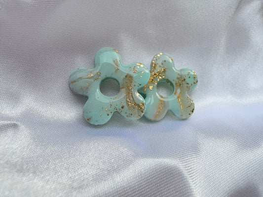 N°26 Fleur MARBRÉ VERT DORÉ