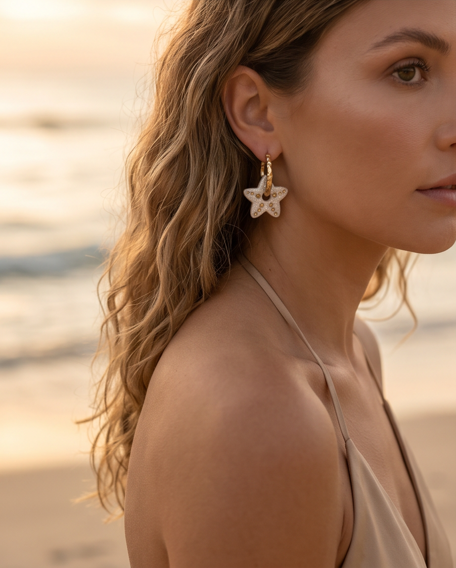 boucle d'oreille en forme d'étoile